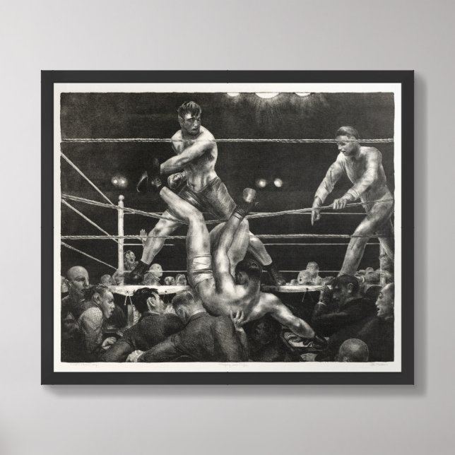 Dempsey and Firpo (1923) by George Bellows Framed Art (Framed Front)