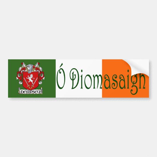 Dempsey Clan Irish/English Flag Bumper Sticker (Front)