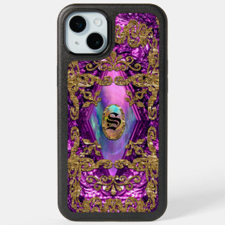 Dempsey Plum Elegant Monogram iPhone 15 Plus Case