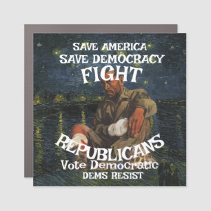 DEMS DEMOCRATIC PARTY FREEDOM EQUALITY LIBERTY CAR MAGNET