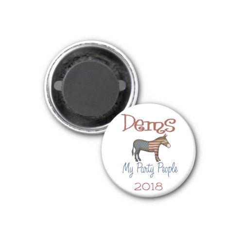DEMS My Party Patriotic Donkey Design Magnet