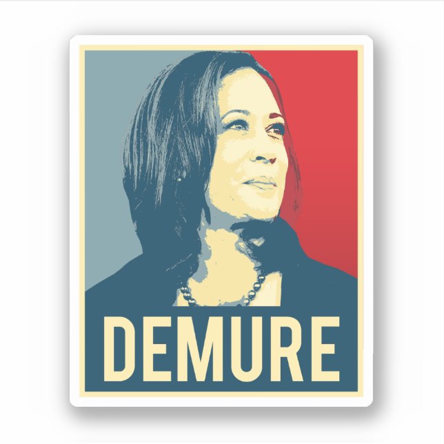 Demure and Mindful Kamala Harris Sticker (Front)