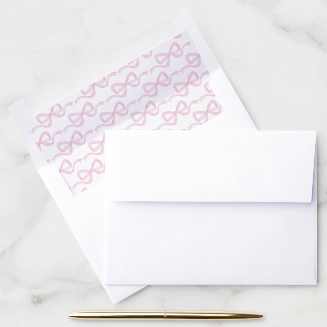 Demure Bow Deep Pink Envelope Liner (Desk)