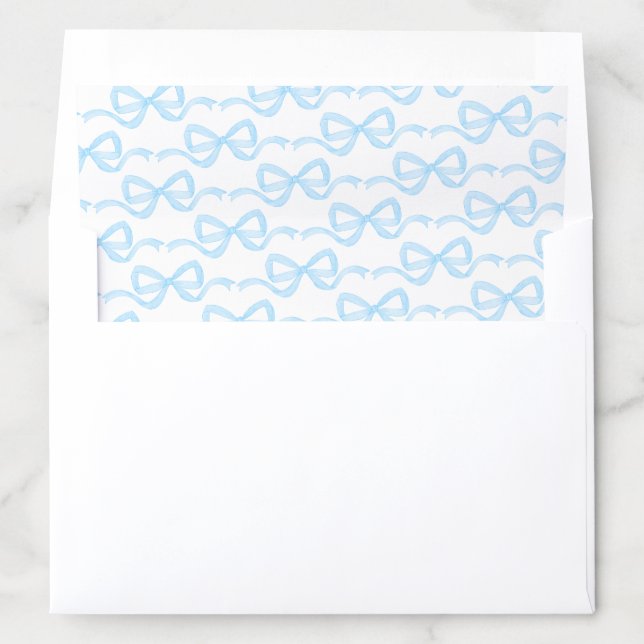 Demure Bow Light Blue Envelope Liner (In Envelope)