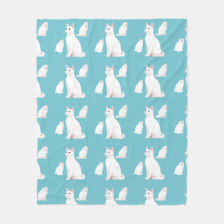 Demure Cats Fleece Blanket
