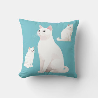  Demure Cats Throw Pillow
