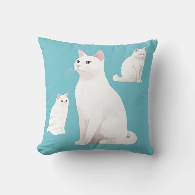  Demure Cats Throw Pillow (Front)