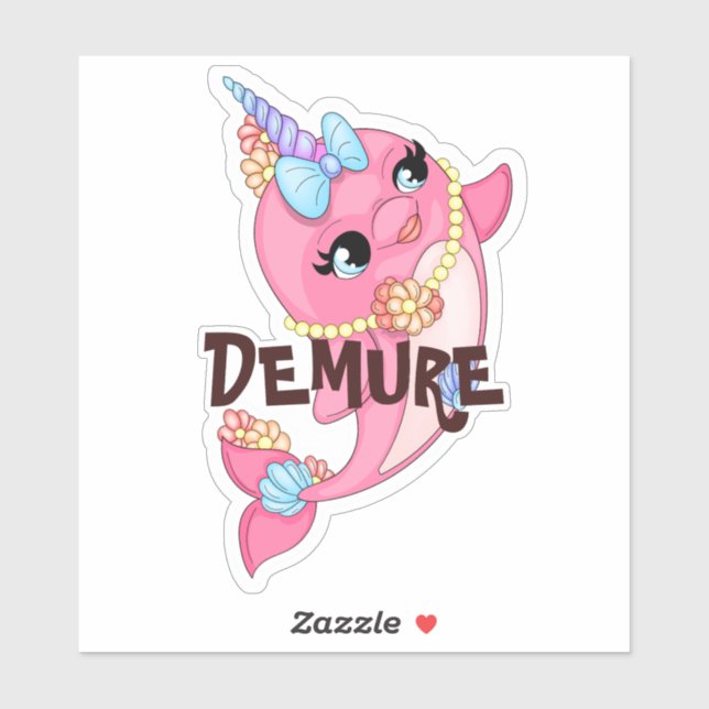Demure Narwhal Sticker (Sheet)