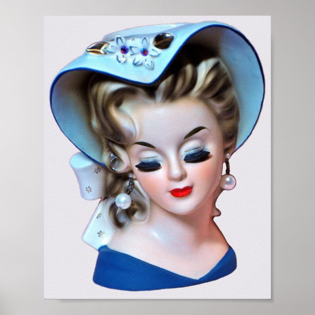 Demure Southern Belle Head Vase Bonnet Lady Poster (Front)