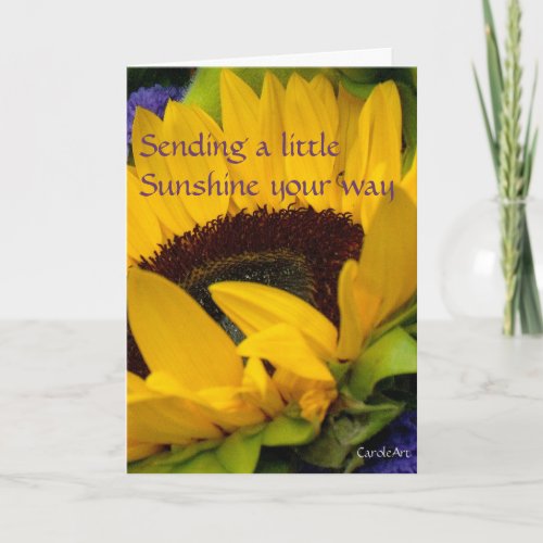 Demure Sunflower Birthday Card