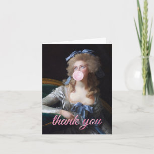 Demure with Pink Bubble Gum Thank You Card
