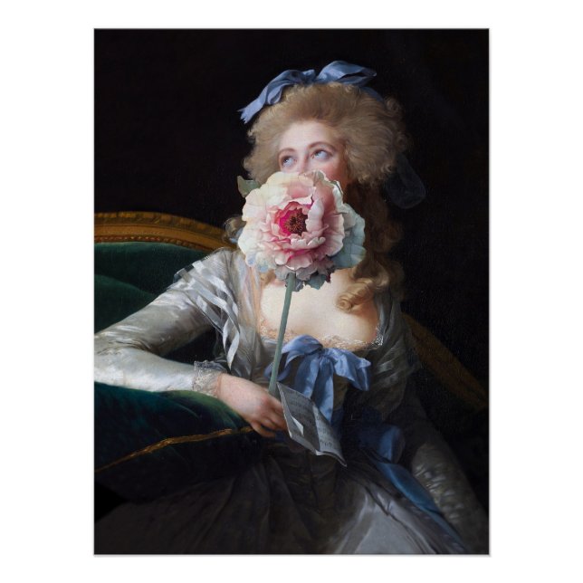 Demure with Pink Peony Poster (Front)