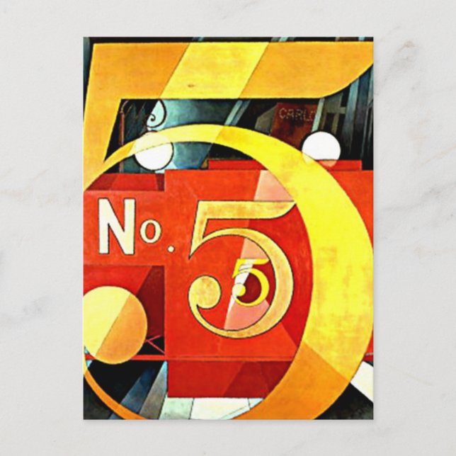 Demuth - I Saw the Figure 5 in Gold Postcard (Front)