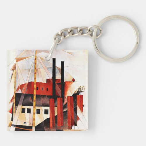 Demuth _ Piano Movers Holiday fine art painting Keychain