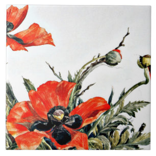 Demuth - Red Poppies, popular painting, Ceramic Tile