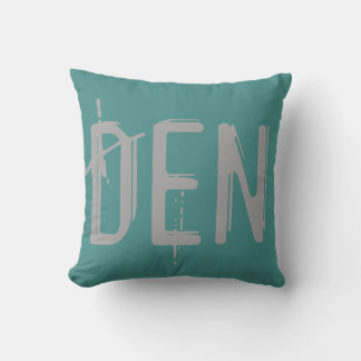 DEN Airport Grunge Typography Throw Pillow