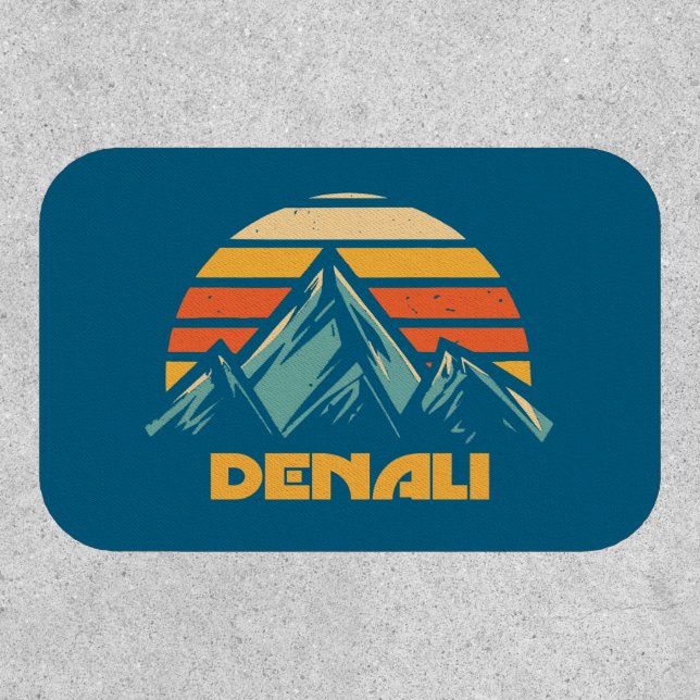 Denali Alaska Retro Turquoise Patch (Front)