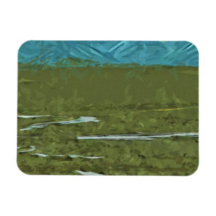 Denali Alaska Rivers Abstract Impressionism Magnet