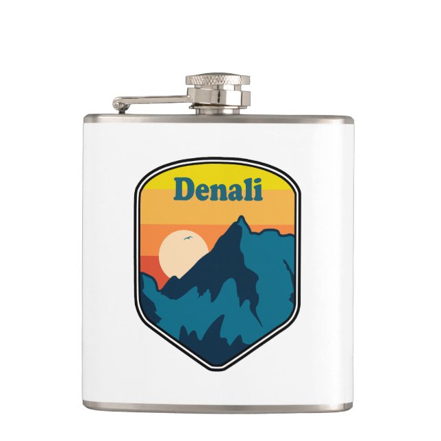 Denali Alaska Sunrise Flask (Front)