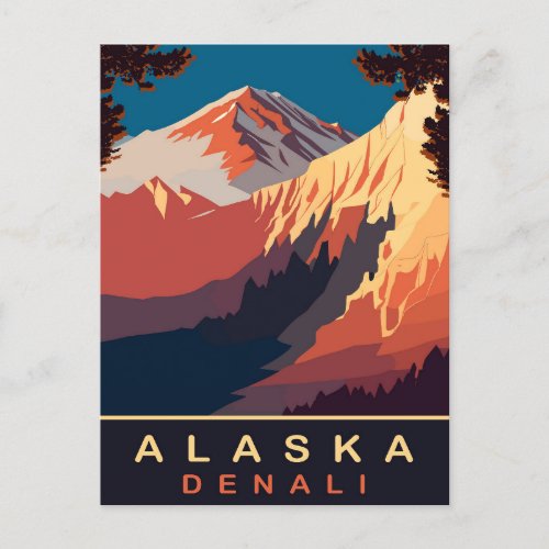Denali Alaska Travel Postcard