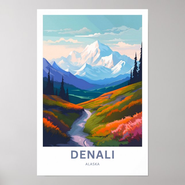 Denali Alaska Travel Print (Front)