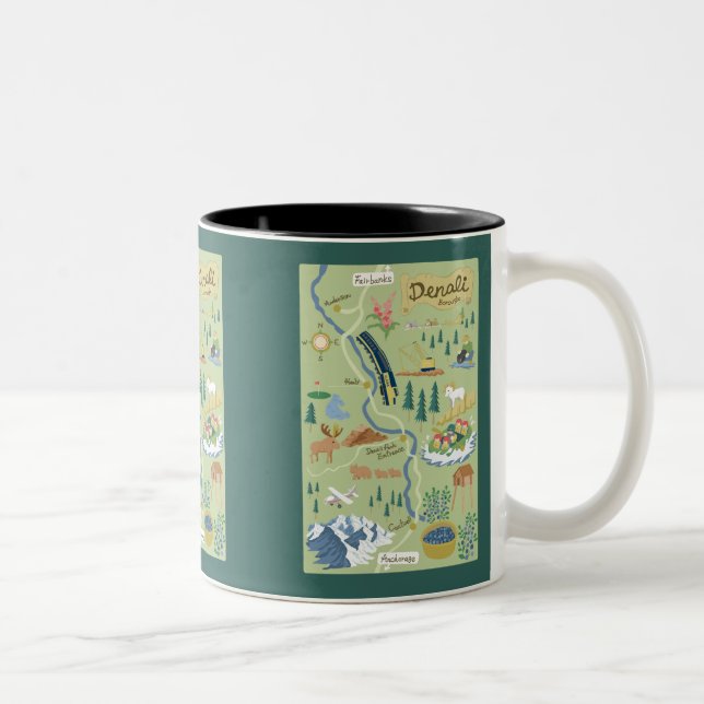 Denali Borough Map Two-Tone Mug (Right)