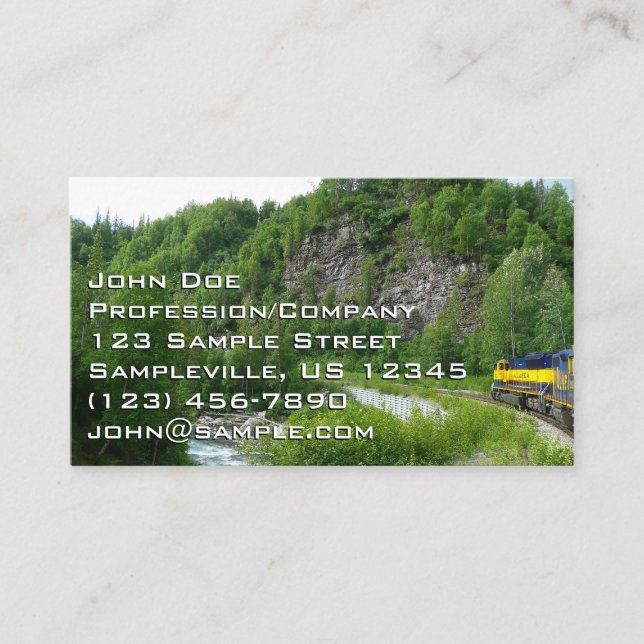 Denali Express Alaska Train Vacation Photography Business Card (Front)
