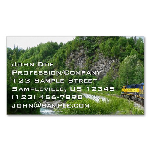 Denali Express Alaska Train Vacation Photography Business Card Magnet