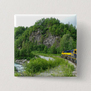 Denali Express Alaska Train Vacation Photography Button