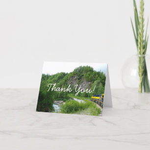 Denali Express Alaska Train Vacation Photography Letterpress Thank You Card