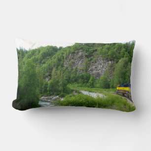 Denali Express Alaska Train Vacation Photography Lumbar Pillow