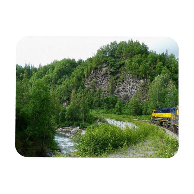 Denali Express Alaska Train Vacation Photography Magnet (Horizontal)
