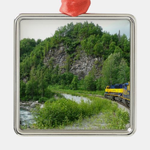 Denali Express Alaska Train Vacation Photography Metal Ornament