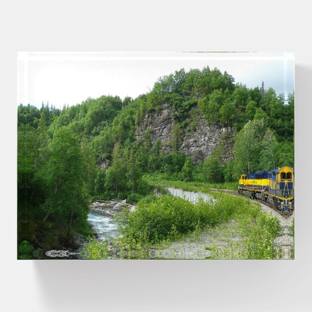Denali Express Alaska Train Vacation Photography Paperweight (Front)
