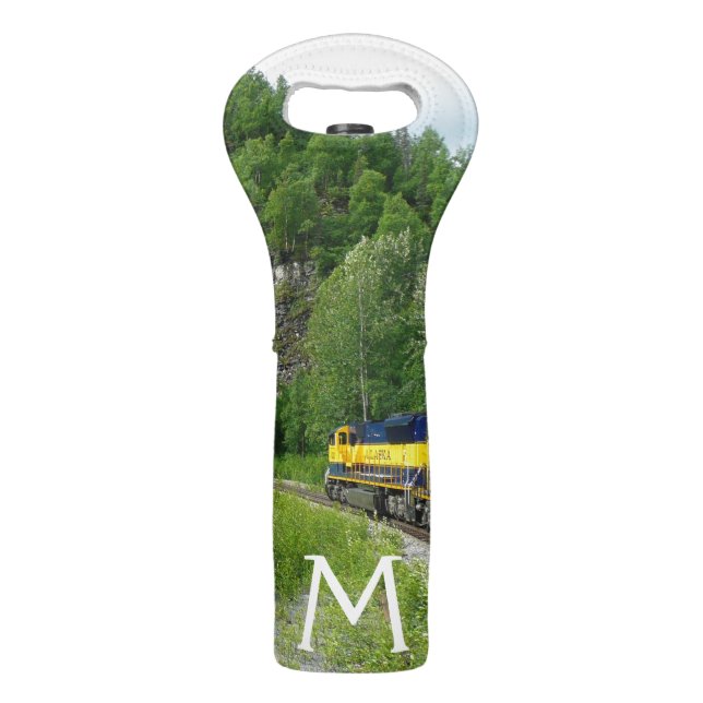 Denali Express Alaska Train Vacation Photography Wine Bag (Front)