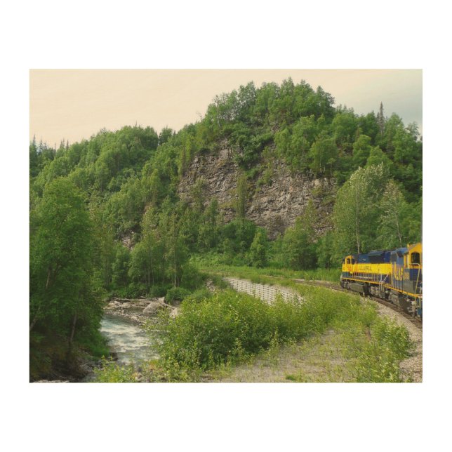 Denali Express Alaska Train Vacation Photography Wood Wall Art (Front)