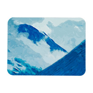 Denali in Clouds Abstract Impressionism Magnet