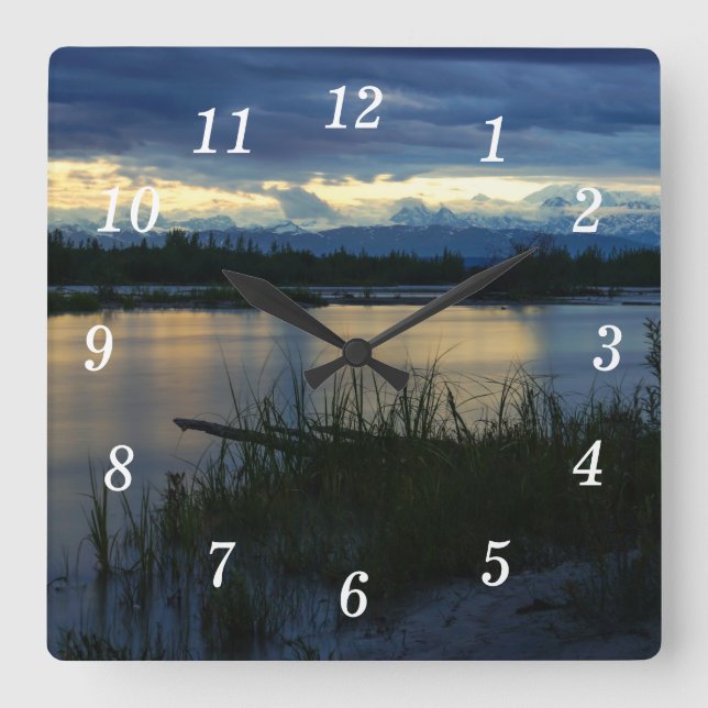 Denali Midnight Sunset Wall Clock (Front)
