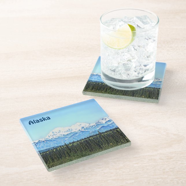 Denali (Mt. McKinley) Glass Coaster (Angled)