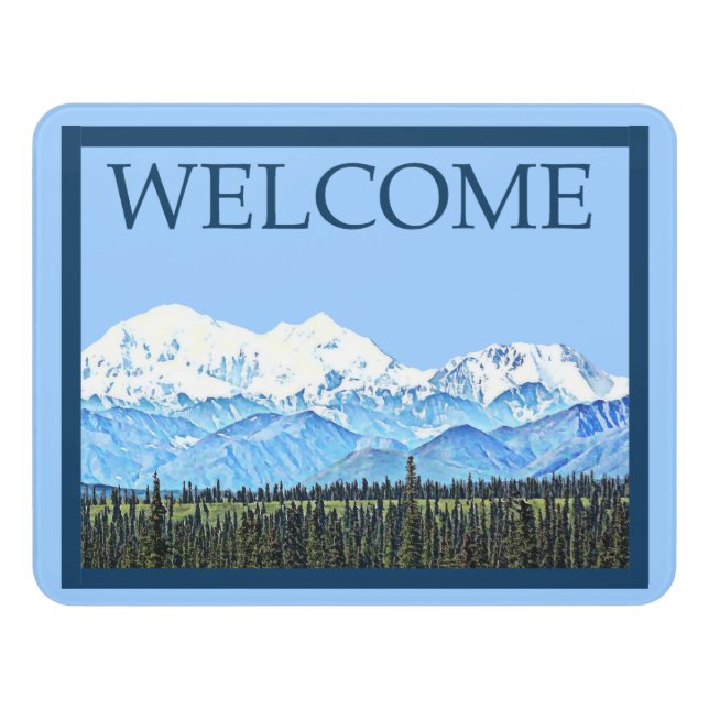 Denali (Mt. McKinley) - Welcome Door Sign (Contemporary Front)