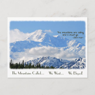 Denali: Mtns called - We Eloped! Announcement Postcard
