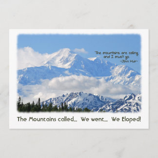 Denali: Mtns called - We Eloped! Invitation
