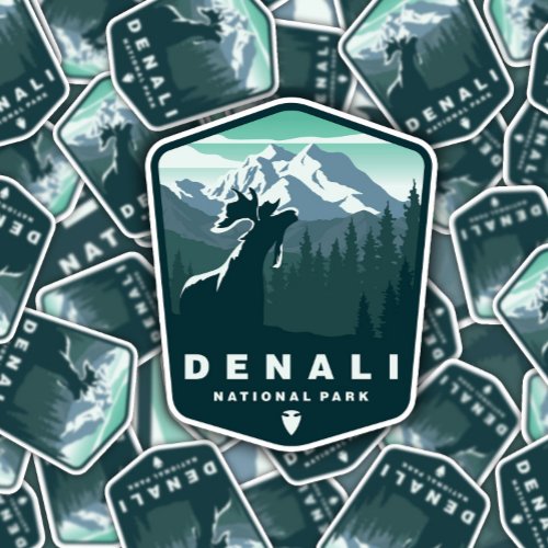 Denali National Park Alaska  Die_Cut Sticker