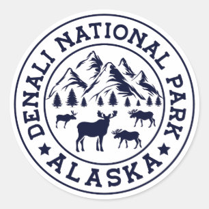 Denali National Park Alaska Family Trip Classic Round Sticker