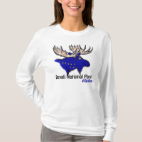 Denali National Park Alaska flag elk ladies hoodie
