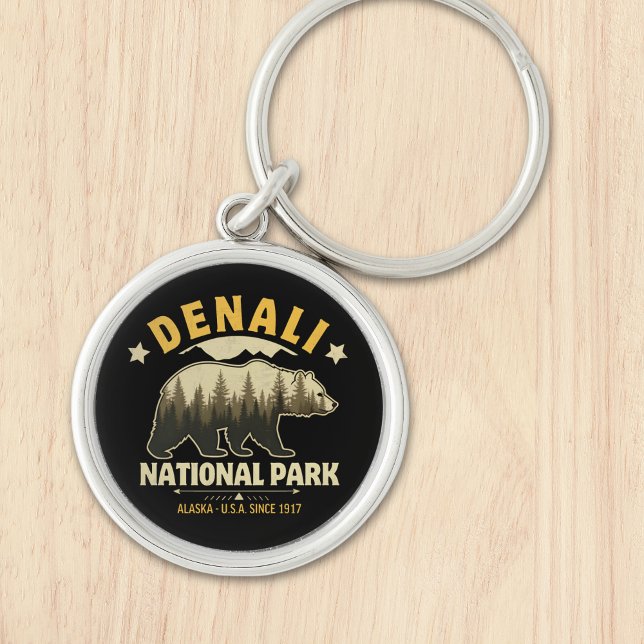 Denali National Park Alaska Forest Landscape Keychain (Creator Uploaded)