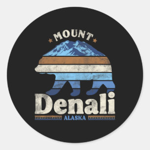 Denali National Park Alaska Hiking Camping Travel Classic Round Sticker
