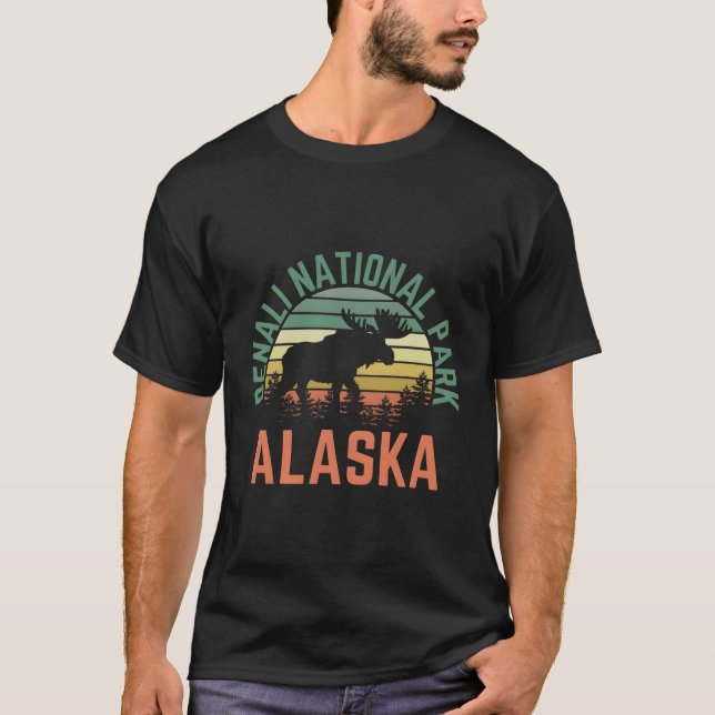 Denali National Park Alaska Moose Hiking Nature T-Shirt (Front)
