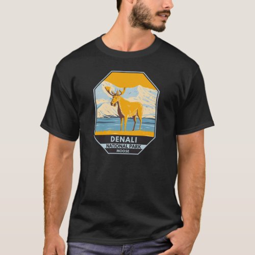 Denali National Park Alaska Moose Vintage  T_Shirt