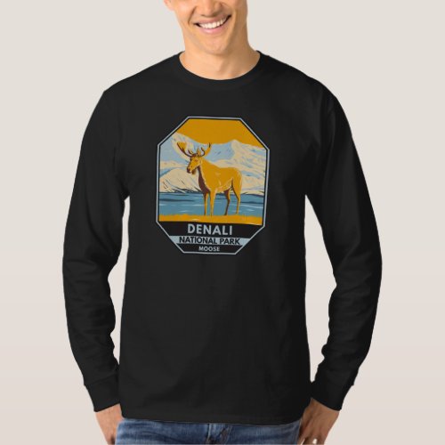 Denali National Park Alaska Moose Vintage T_Shirt